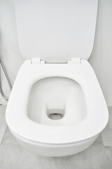 Photo of a white toilet with a seat.