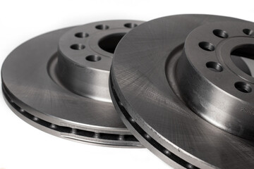 New brake disk for the car close up.