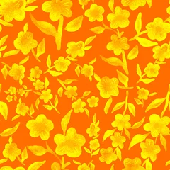 Keuken spatwand met foto Aquarel naadloze patroon met lente bloemen boeketten. Vintage botanische illustratie. Elegante decoratie voor elk soort ontwerp. Fashion print met kleurrijke abstracte bloemen. Aquarel textuur. © Natallia Novik