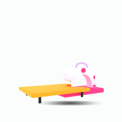 3d illustration sewing machine object Premium Icon