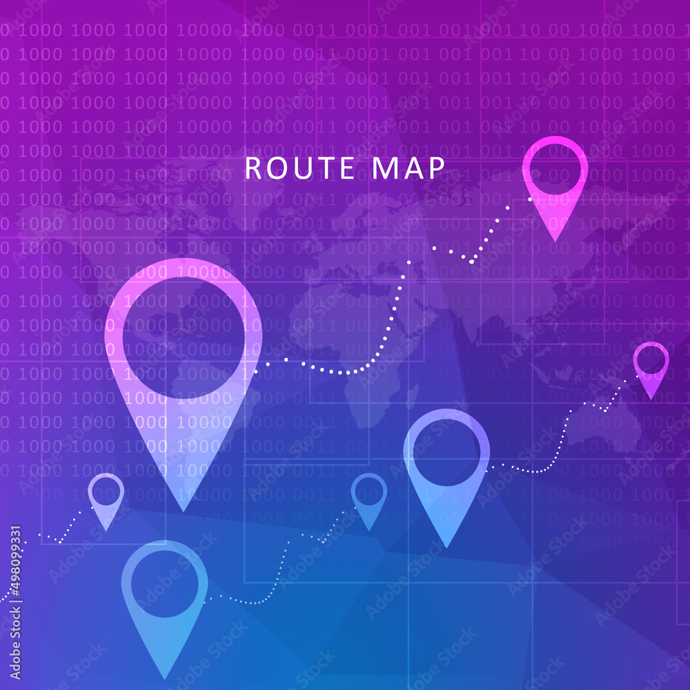 Poster 2d rendering red map pointer