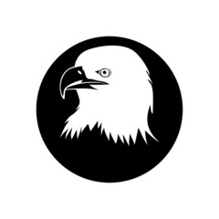 simple eagle head logo in circle. bird sign and symbol vector illustration.