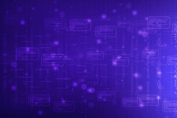 2d illustration abstract digital binary data on computer screen