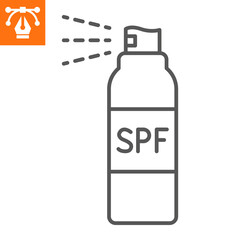 Sunscreen line icon, outline style icon for web site or mobile app, travel and holiday , SPF vector icon, simple vector illustration, vector graphics with editable strokes.