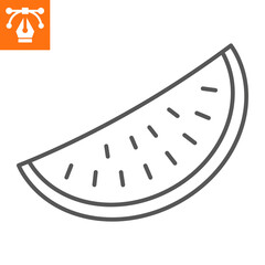 Watermelon line icon, outline style icon for web site or mobile app, food and fruits , watermelon vector icon, simple vector illustration, vector graphics with editable strokes.