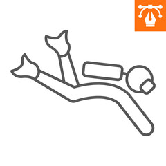 Fototapeta premium Diving line icon , outline style icon for web site or mobile app, underwater and scuba , diver vector icon, simple vector illustration, vector graphics with editable strokes.