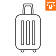 Luggage line icon, outline style icon for web site or mobile app, suitcase and travel , baggage vector icon, simple vector illustration, vector graphics with editable strokes.