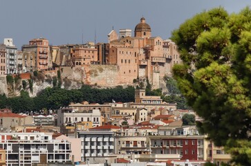 Fototapeta na wymiar Panoramic view of the city of Cagliari, Sardinia, Italy
