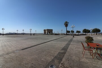 Fototapeta na wymiar Bastion Saint Remy and the panoramic Terrace Umberto I in Cagliari, Sardinia, Italy