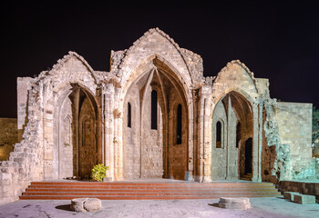 The ruins of the Church of Panagia tou Bourgou (Our Lady of the Bourg), built in the 14th century...