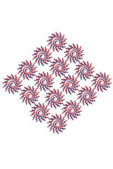 Ornament, kwiaty, słoneczniki, wzór, tekstura, kafelek © felicytka