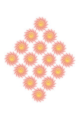 Ornament, kwiaty, słoneczniki, wzór, tekstura, kafelek © felicytka