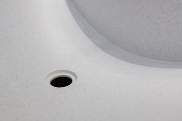 water drain hole in a marble sink