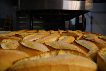 Fresh Breads and Oven in the Bakery
