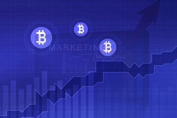 2d rendering Stock market online business concept. business Graph 