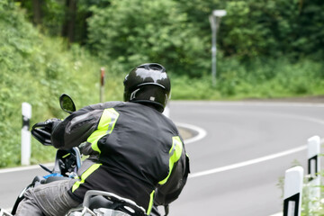 Naklejka premium motorcyclist in a curve
