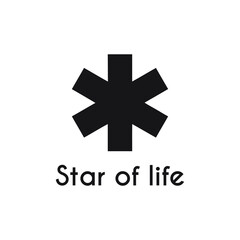 Fototapeta na wymiar simple black star of life icon