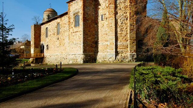 Colchester Castle, a Norman castle in Colchester, England, UK, dating from 11th century and built on the foundations of Roman temple