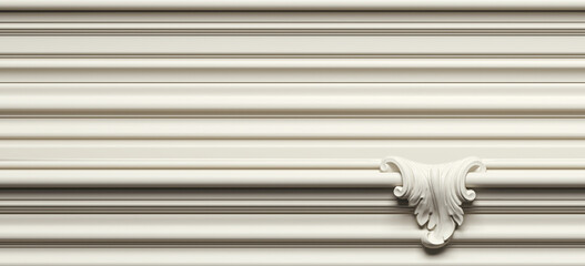 Minimal abstract background for product presentation. Molding stage on cornice pattern background. 3d render illustration. Clipping path of each element included. © 3DJustincase