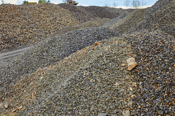 Top of Black basalt stones mine, Industry