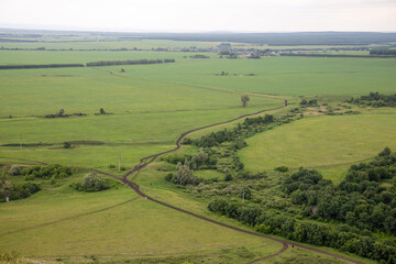 Naklejka premium View on the top of Yuraktau shihan. Sterlitamak city, republic Bashkortostan, Russia0