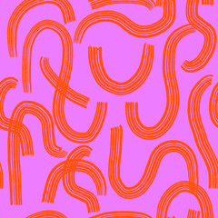 Seamless geometric pattern with abstract hand drawn zigzag shapes. Modern artistic background. Perfect for fabric design, wallpaper, apparel. Vector illustration