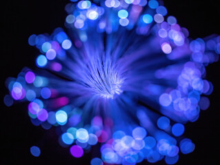 Abstract background fiber optics light close up