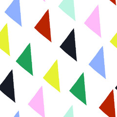 Seamless abstract texture with colourful triangles. Vector illustration
