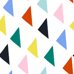 Seamless abstract texture  with colourful triangles. Vector illustration