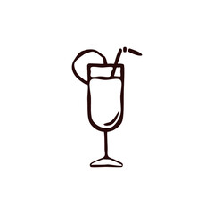 Cocktail drink glass glyph icon