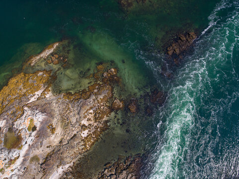 Aerial shot of Water Runoff into the Ocean © vin