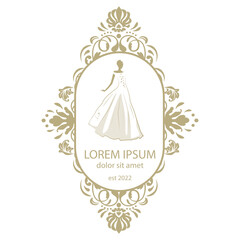 bride, ornamental emblem frame template