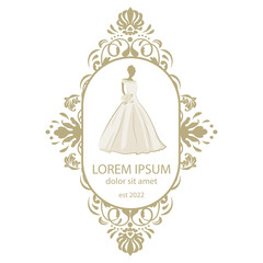 bride, ornamental emblem frame template