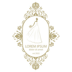 bride, ornamental emblem frame template