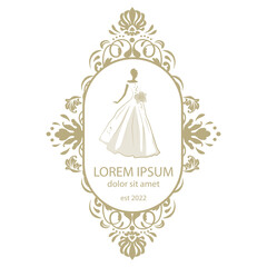 bride, ornamental emblem frame template
