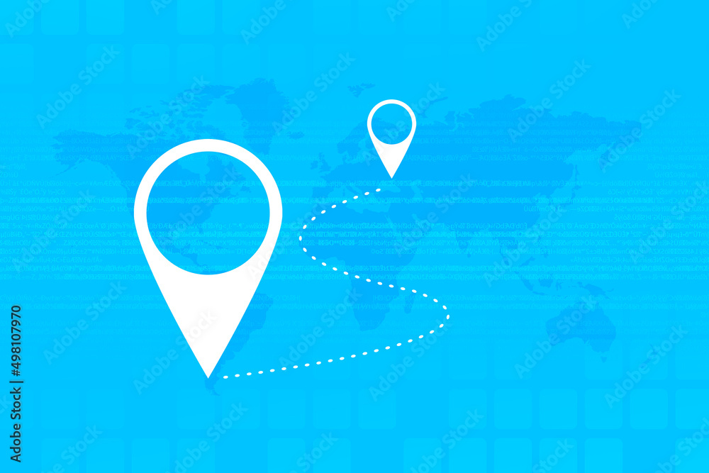 Poster 2d rendering Red map pointer
