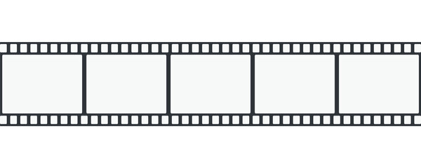 Blank highly detailed vintage film for photo or video camera. Negative film frame. Photographic film on a white background. Vector