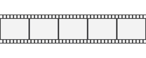 Blank highly detailed vintage film for photo or video camera. Negative film frame. Photographic film on a white background. Vector