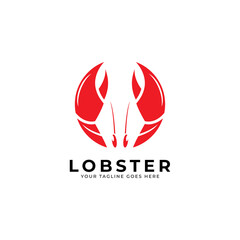 Lobster logo vector file. Simple and memorable for food drink, restaurant, supplier, fisherman boat, ocean theme cafe brand icon. Modern vintage logo design. Apply to web site, office, wall phone apps