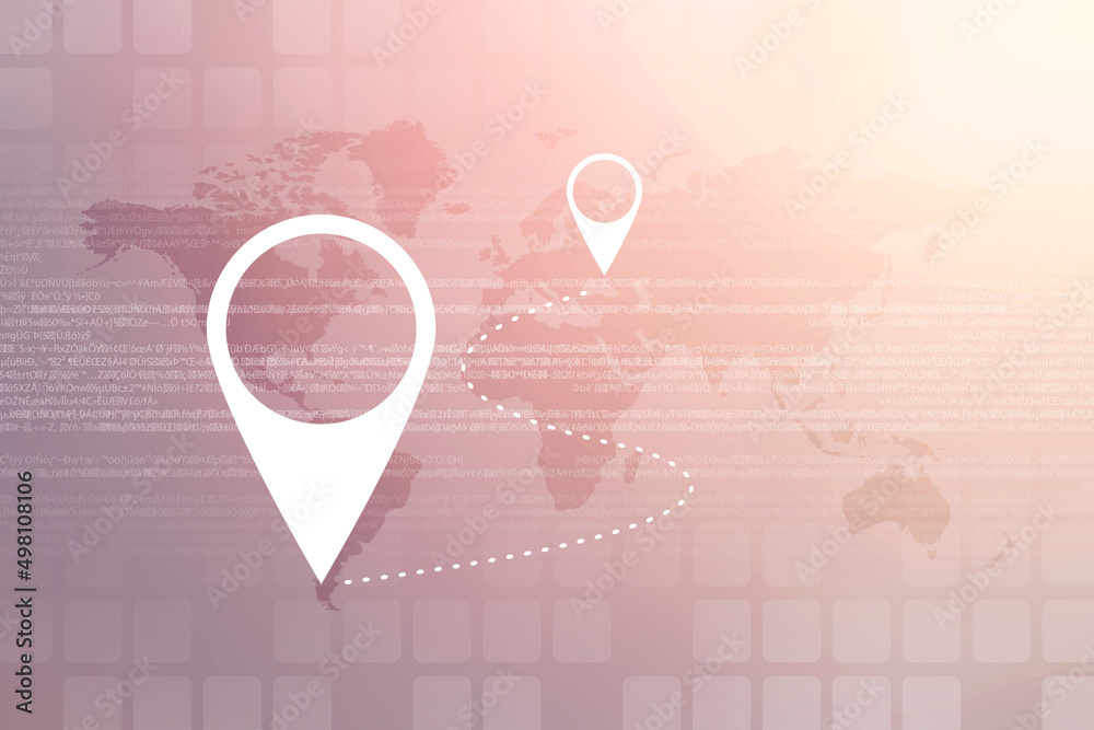 Aufkleber 2d rendering red map pointer