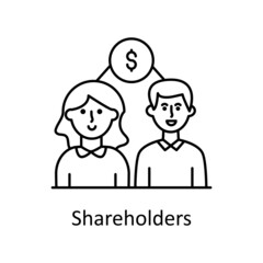 Shareholders vector Outline Icon Design illustration. Business Partnership Symbol on White background EPS 10 File