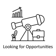Looking Opportunities vector Outline Icon Design illustration. Business Partnership Symbol on White background EPS 10 File