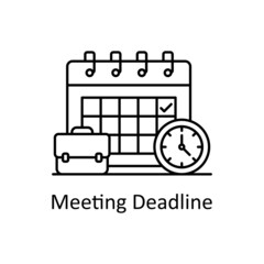 Meeting Deadline vector Outline Icon Design illustration. Business Partnership Symbol on White background EPS 10 File