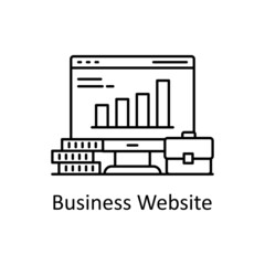 Business Website vector Outline Icon Design illustration. Business Partnership Symbol on White background EPS 10 File