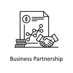 Business Partnership vector Outline Icon Design illustration. Business Partnership Symbol on White background EPS 10 File