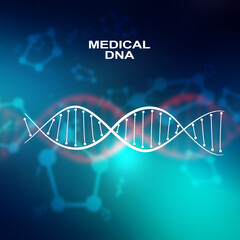 2d render of dna structure, abstract background
