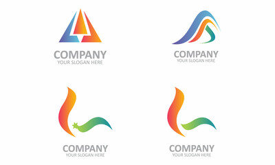 Modern Set of AAL Letter business logo design