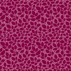 Obraz premium Monochrome pink floral seamless pattern with magenta leaves and dots