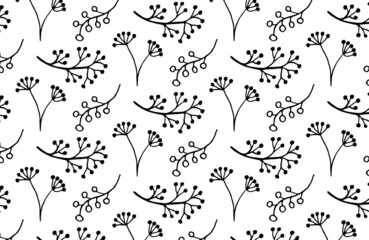 Set vector of hand drawn flowers isolated on white. Doodle floral elements.