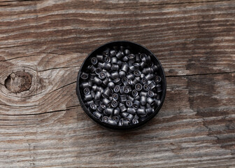 pistol bullets are in a box